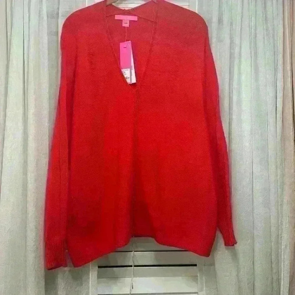 NWT Lilly Pulitzer Sevie Sweater Ruby Red size Medium item# 2Q - Picture 3 of 12